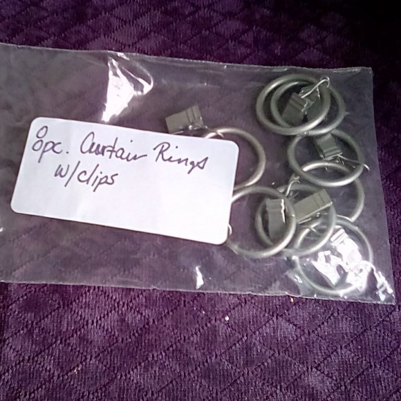 8pc. Hobby Lobby Curtain Rings w/Clips - Picture 1 of 1